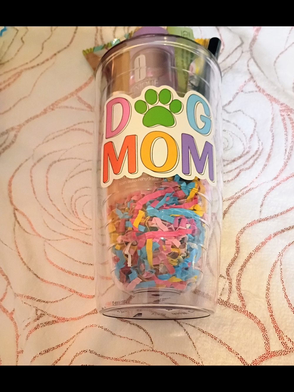Clinique Dog Mom Tumbler in Green, Pink, Blue, Yellow, Purple